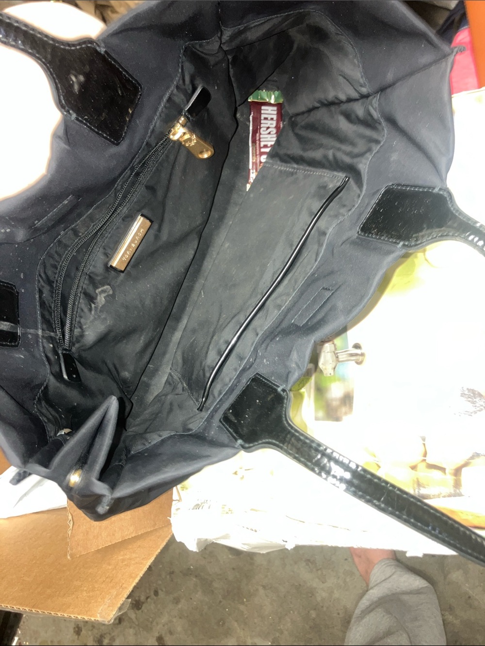 Tory Burch Black Nylon Tote with Patent Logo Trim - Picture 8 of 8